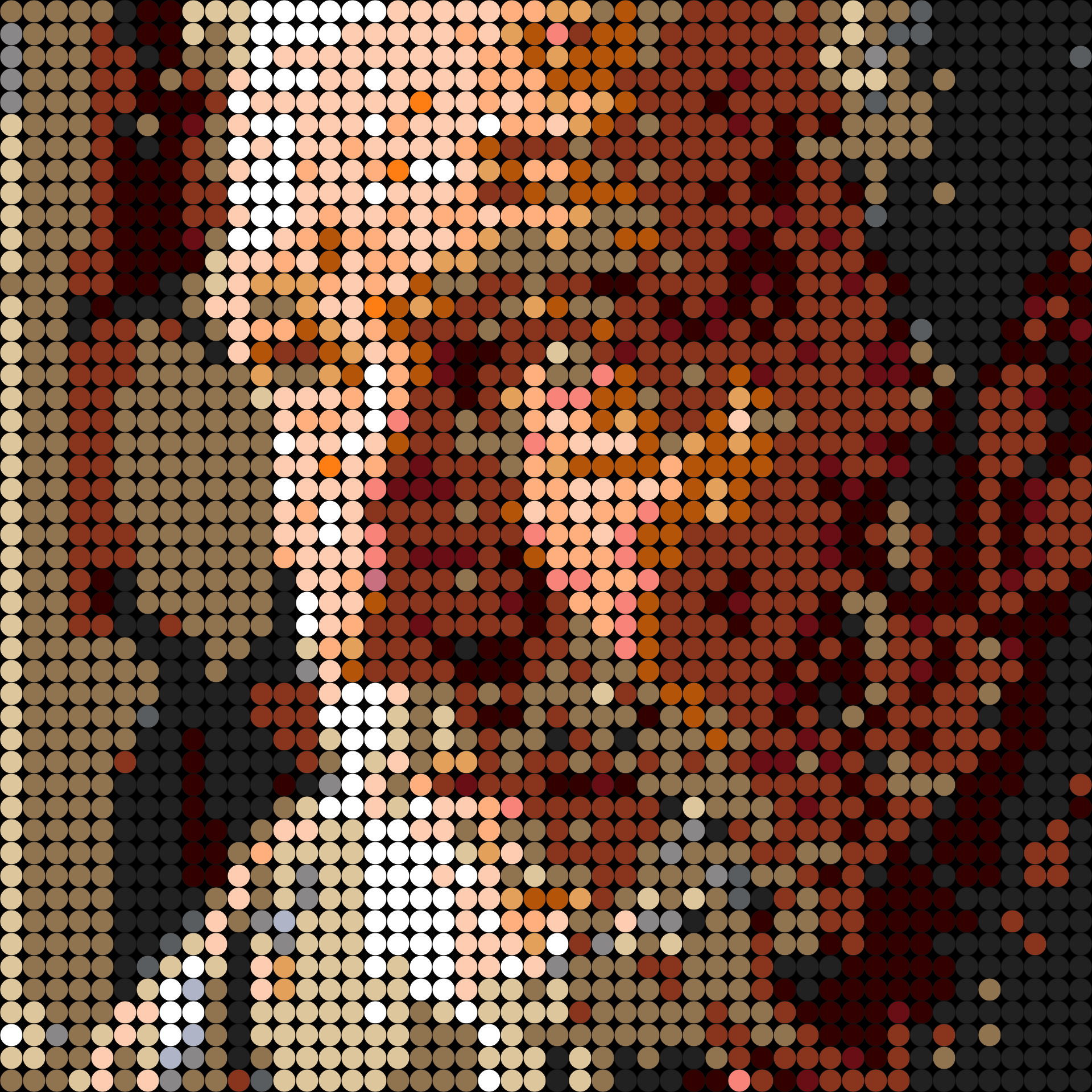 Ejemplo kit Clásico retrato pixel art abuelo - 48x48 dots 38x38 cm