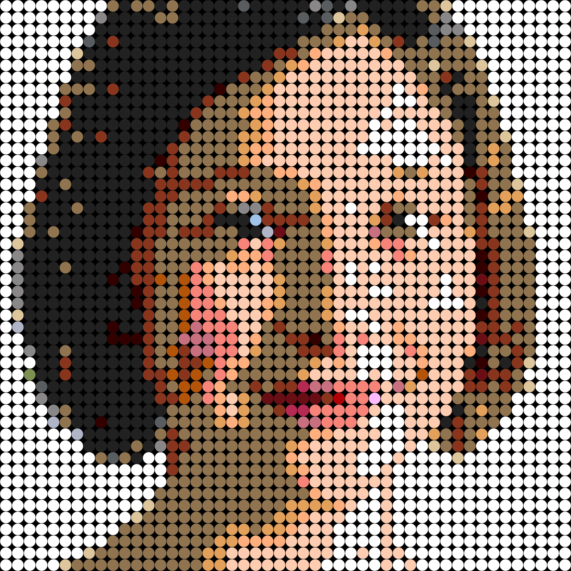 Retrato de niña personalizado en pixel art con dots de colores